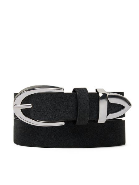 JENNY Pasek 4W2-004-SS25 Czarny. Czarne paski Jenny, bez wzorów, z materiału. Za 39,99 zł.