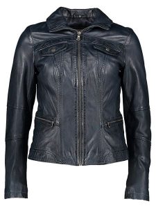 7eleven Skórzana kurtka "Mona" w kolorze granatowym rozmiar: 44. Niebieskie kurtki 7eleven, bez wzorów, ze skóry, bez kaptura. Za 547,77 zł.