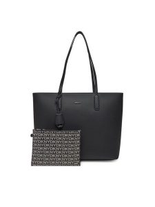 DKNY Torebka R44AYI42 Czarny. Czarne shopper bag DKNY, bez wzorów, ze skóry, bez dodatków. Za 499,99 zł.