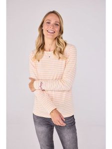 LIEBLINGSSTÜCK Koszulka "Cyana" w kolorze pomarańczowo-białym rozmiar: L. Pomarańczowe bluzki LIEBLINGSSTÜCK, l, bez wzorów, bez kołnierzyka, bez ramiączek. Za 131,74 zł.