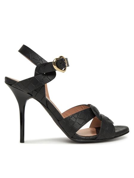 LOVE MOSCHINO Sandały JA16069G1MIB0000 Czarny. Czarne sandały LOVE MOSCHINO, bez wzorów, ze skóry, bez obcasa, na szpilce, bez zapięcia. Za 578,99 zł.