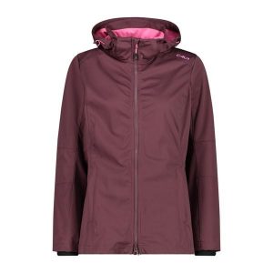 Kurtka przeciwdeszczowa z kapturem dla kobiet CMP. Czerwone kurtki CMP, bez wzorów, z softshellu, z kapturem. Za 389,00 zł.