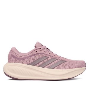 Buty do biegania adidas. Czerwone buty sportowe ADIDAS, bez wzorów, bez zapięcia, do biegania. Za 189,99 zł.