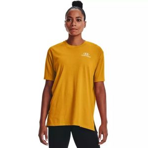 Koszulka damska Under Armour Oversized Graphic SS. Żółte koszulki sportowe Under Armour, bez wzorów, bez ramiączek. Za 69,99 zł.