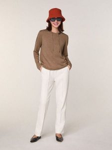 Rodier Wełniany sweter w kolorze jasnobrązowym rozmiar: S. Brązowe swetry oversize Rodier, s, bez wzorów, z wełny, bez ramiączek. Za 260,99 zł.