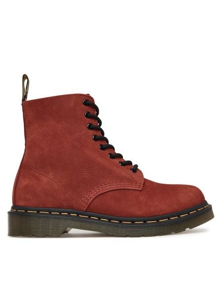 Dr. Martens Trapery 1460 Pascal DM41402600 Czerwony. Czerwone buty zimowe Dr. Martens, z nubiku, bez obcasa, bez zapięcia. Za 809,99 zł.