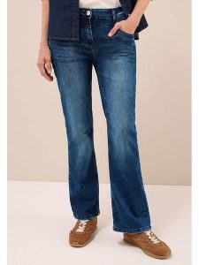 Cecil Dżinsy - Bootcut fit - w kolorze granatowym rozmiar: W31/L32. Niebieskie jeansy Cecil, z aplikacjami, ze skóry, z podwyższonym stanem. Za 158,47 zł.