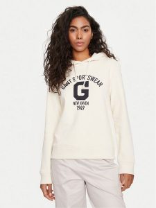 Gant Bluza Logo 4200847 Écru Relaxed Fit. Bluzy GANT, xs, bez wzorów, z bawełny, bez kaptura. Za 299,99 zł.