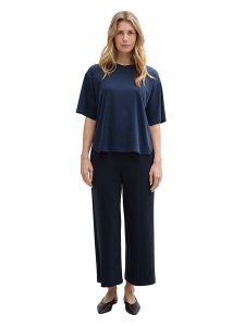 Tom Tailor Koszulka w kolorze granatowym rozmiar: XL. Niebieskie bluzki Tom Tailor, s, bez wzorów, bez kołnierzyka, bez ramiączek. Za 57,06 zł.