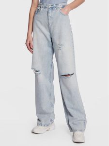 Calvin Klein Jeans Jeansy J20J220183 Niebieski Relaxed Fit. Niebieskie jeansy Calvin Klein Jeans, bez wzorów, z bawełny. Za 599,99 zł.