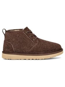 UGG Skórzane botki "Neumel Shaggy" w kolorze brązowym rozmiar: 43. Białe botki Ugg, bez wzorów, ze skóry, bez obcasa, bez zapięcia. Za 424,06 zł.