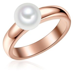 Valero Pearls Srebrny pierścionek srebro wysokiej próby Perła hodowlana słodkowodna różowe złoto Pierścionki 1 ct Damski. Czerwone pierścionki Valero Pearls, z perłą, pozłacane. Za 348,99 zł.