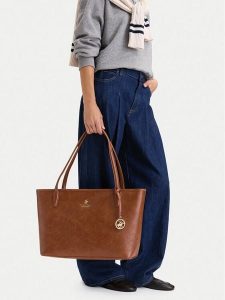 Beverly Hills Polo Club Torebka CEO-BHPC-L-013-10 Brązowy. Brązowe shopper bag Beverly Hills Polo Club, bez wzorów, ze skóry, bez dodatków. Za 219,99 zł.