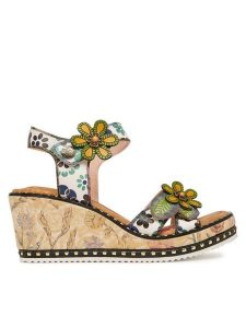 Laura Vita Sandały Ballon 08 Kolorowy. Sandały LAURA VITA, bez wzorów, ze skóry, bez obcasa, na koturnie, bez zapięcia. Za 429,99 zł.