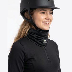 Czapka-komin jeździecki 2 w 1 GALOP WEAR. Czarne czapki GALOP WEAR, bez wzorów, z materiału. Za 99,00 zł.