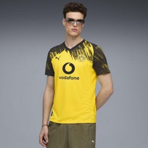 Oficjalna koszulka piłkarska Puma Borussia Dortmund 25/26 domowa. Bluzki Puma, xl, bez wzorów, z materiału, sportowe, bez kołnierzyka, bez ramiączek. Za 319,99 zł.