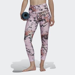 Damskie legginsy z nadrukiem do jogi adidas Essentials. Białe legginsy ADIDAS, bez wzorów. W wyprzedaży za 182,35 zł.