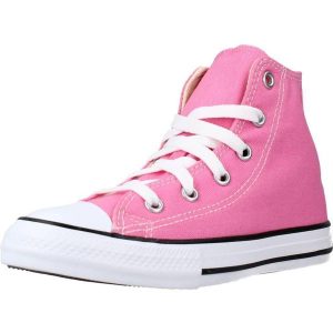 Buty CONVERSE YTHS CT ALLSTAR HI Rose. Czerwone trampki Converse, bez wzorów, z tkaniny, bez zapięcia. Za 262,99 zł.