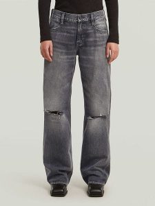G-Star Dżinsy - Loose fit - w kolorze szarym rozmiar: W27/L32. Szare jeansy G-Star, z aplikacjami, ze skóry. Za 236,05 zł.