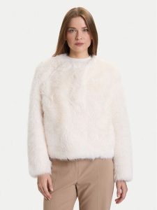 Rinascimento Futro CFC0122217003 Écru Regular Fit. Płaszcze Rinascimento, l, bez wzorów, z futra, bez kaptura. Za 559,99 zł.