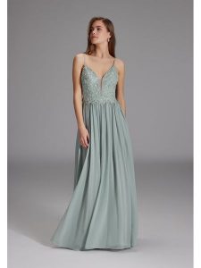 SWING Sukienka w kolorze jasnozielonym rozmiar: 40. Zielone sukienki Swing, bez wzorów, bez kołnierzyka, bez ramiączek, maxi. Za 273,59 zł.