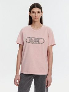 MICHAEL Michael Kors T-Shirt MS551SC491 Różowy Regular Fit. Czerwone t-shirty MICHAEL Michael Kors, m, bez wzorów, z bawełny, bez kołnierzyka, bez ramiączek. Za 269,99 zł.