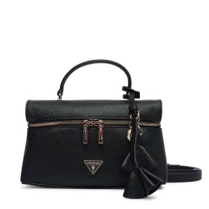 Torebka Guess. Czarne kuferki Guess, z aplikacjami, bez dodatków. Za 544,99 zł.