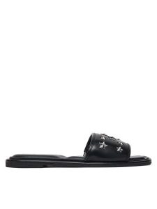 DKNY Klapki K1622909 Czarny. Czarne klapki DKNY, bez wzorów, ze skóry, bez obcasa. Za 499,99 zł.