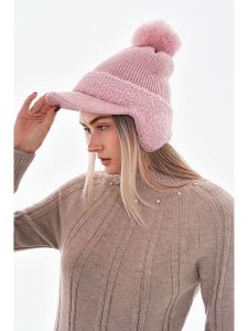 Lucky Bees Czapka w kolorze jasnoróżowym rozmiar: onesize. Różowe czapki Lucky Bees, bez wzorów. Za 147,91 zł.