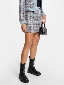 Morgan Spódnica mini 241-JOUCO Niebieski Regular Fit. Niebieskie spódnice Morgan, bez wzorów, z syntetyku, mini. Za 299,99 zł.