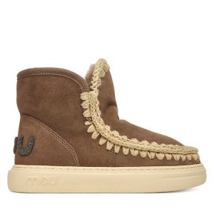 Śniegowce Mou. Szare buty zimowe Mou, bez obcasa, bez zapięcia. Za 909,99 zł.