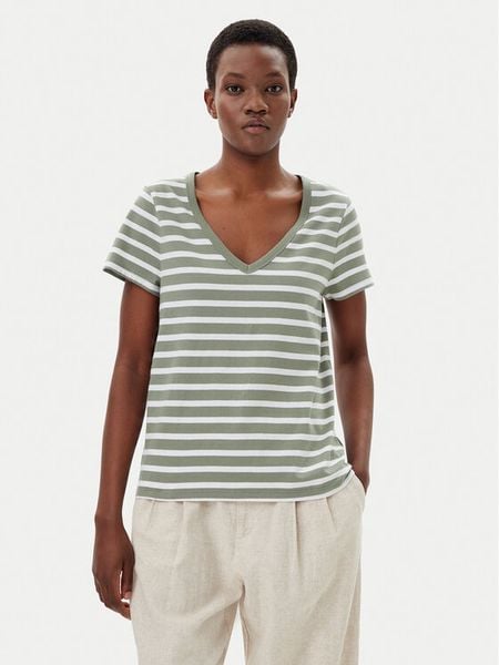 Gap T-Shirt 721625-01 Zielony Regular Fit. Zielone t-shirty GAP, m, bez wzorów, z bawełny, bez kołnierzyka, bez ramiączek. Za 79,99 zł.