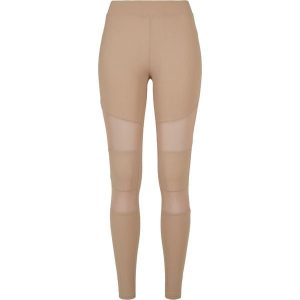 Legginsy damskie Urban Classics tech mesh-grandes tailles. Brązowe legginsy Urban Classics, bez wzorów, z meshu. Za 152,50 zł.