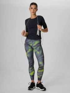 4F Legginsy treningowe szybkoschnące damskie - multikolor L. Legginsy 4f, bez wzorów, z podwyższonym stanem. Za 149,99 zł.