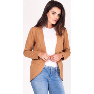 Marynarka w kolorze brązowym. Brązowe marynarki i żakiety marki Moda w jesiennych kolorach. W wyprzedaży za 84,95 zł.