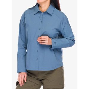 Koszula przeciw komarom damska Royal Robbins Wilder Shirt L/S. Niebieskie koszule ROYAL ROBBINS, l, bez wzorów, bez kołnierzyka, bez ramiączek. Za 361,99 zł.