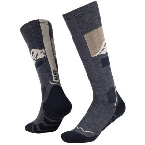 Skarpetki sportowe dla dorosłych Merino Heavyweight Over The Calf Socks. Niebieskie skarpetki Buff, bez wzorów, z elastanu. Za 159,99 zł.