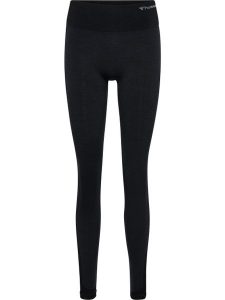 Damskie legginsy bezszwowe Hummel MT Shine. Czarne legginsy Hummel, bez wzorów, z materiału. Za 252,50 zł.