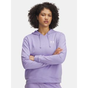 Bluza Damska UA RIVAL TERRY HOODIE 6005511-538. Fioletowe bluzy Under Armour, bez wzorów, bez kaptura. Za 136,99 zł.