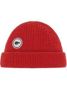 Eisbär Wełniana czapka "Raik" w kolorze czerwonym rozmiar: onesize. Czerwone czapki Eisbar, z aplikacjami, z wełny. Za 127,35 zł.