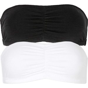 Biustonosz bandeau (mis. A do C), bawełna organiczna bonprix czarny + biały. Biustonosze marki bonprix. Za 59,98 zł.