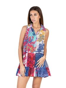 Isla Bonita by SIGRIS Sukienka ze wzorem rozmiar: XL. Sukienki Isla Bonita by SIGRIS, na co dzień, xl, bez wzorów, z bawełny, bez kołnierzyka, bez ramiączek, mini, proste. Za 185,32 zł.