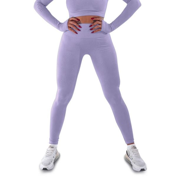 Techniczne legginsy z efektem push-up i idealną sylwetką. Fioletowe legginsy R-EVENGE, bez wzorów, z elastanu. Za 195,88 zł.