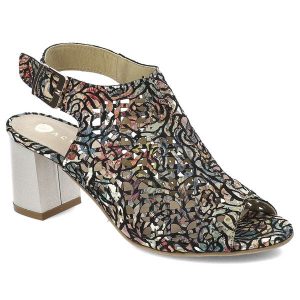 Czarne Sandały Armodo Eleganckie Obuwie Damskie. Czarne sandały Armodo, z aplikacjami, z materiału, bez obcasa, na obcasie, bez zapięcia. Za 369,00 zł.