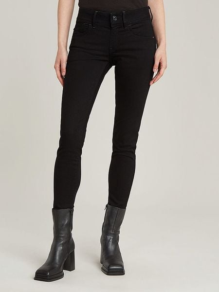 G-Star Dżinsy - Skinny fit - w kolorze czarnym rozmiar: W27/L30. Czarne jeansy G-Star, z aplikacjami. Za 177,32 zł.