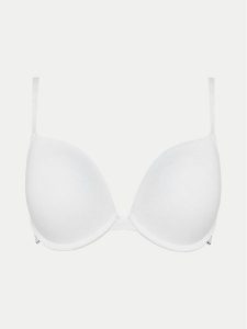 Guess Biustonosz push-up O3RC17 KBBU1 Biały. Białe biustonosze Guess, z aplikacjami, z bawełny. Za 89,99 zł.