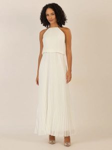 APART Sukienka w kolorze kremowym rozmiar: 44. Brązowe sukienki Apart, bez wzorów, bez kołnierzyka, bez ramiączek, maxi. Za 260,99 zł.