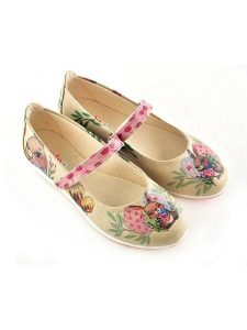 Goby Baleriny w kolorze beżowym ze wzorem rozmiar: 35. Brązowe balerinki Goby, bez wzorów, z okrągłym noskiem, bez obcasa, bez zapięcia. Za 173,99 zł.