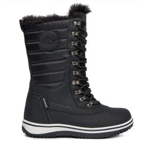 Śniegowce MOLS. Czarne buty zimowe MOLS, bez obcasa, bez zapięcia. Za 389,99 zł.