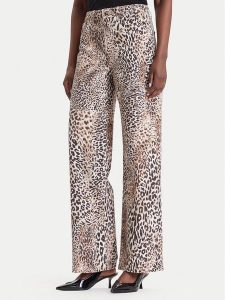 Guess Jeansy W6BA1A W4343 Brązowy Wide Leg. Brązowe jeansy Guess, z aplikacjami, z bawełny. Za 474,99 zł.